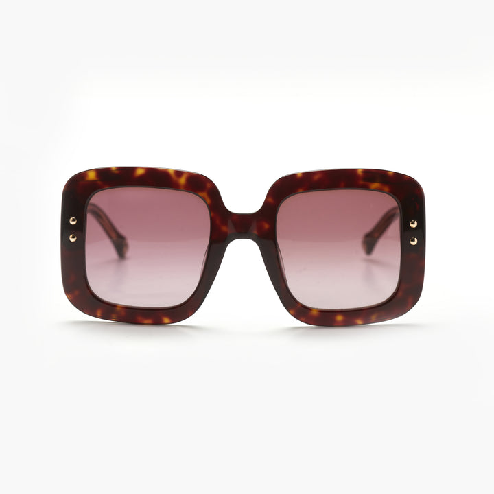 Carolina Herrera 0010/S – Havane Carrée & Verres Marron Dégradé (Femme)